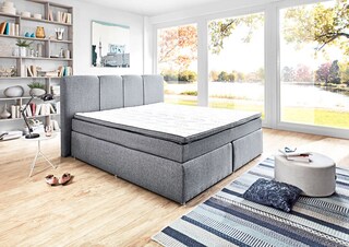 Boxspringbett SAN ANTONIO 180 x 200 cm silbergrau
