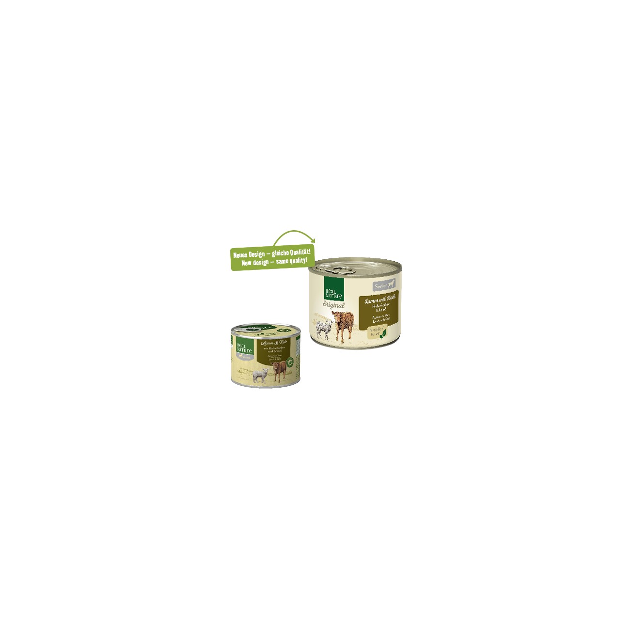 REAL NATURE Nassfutter Hund, Senior, Lamm und Kalb 6x200 g