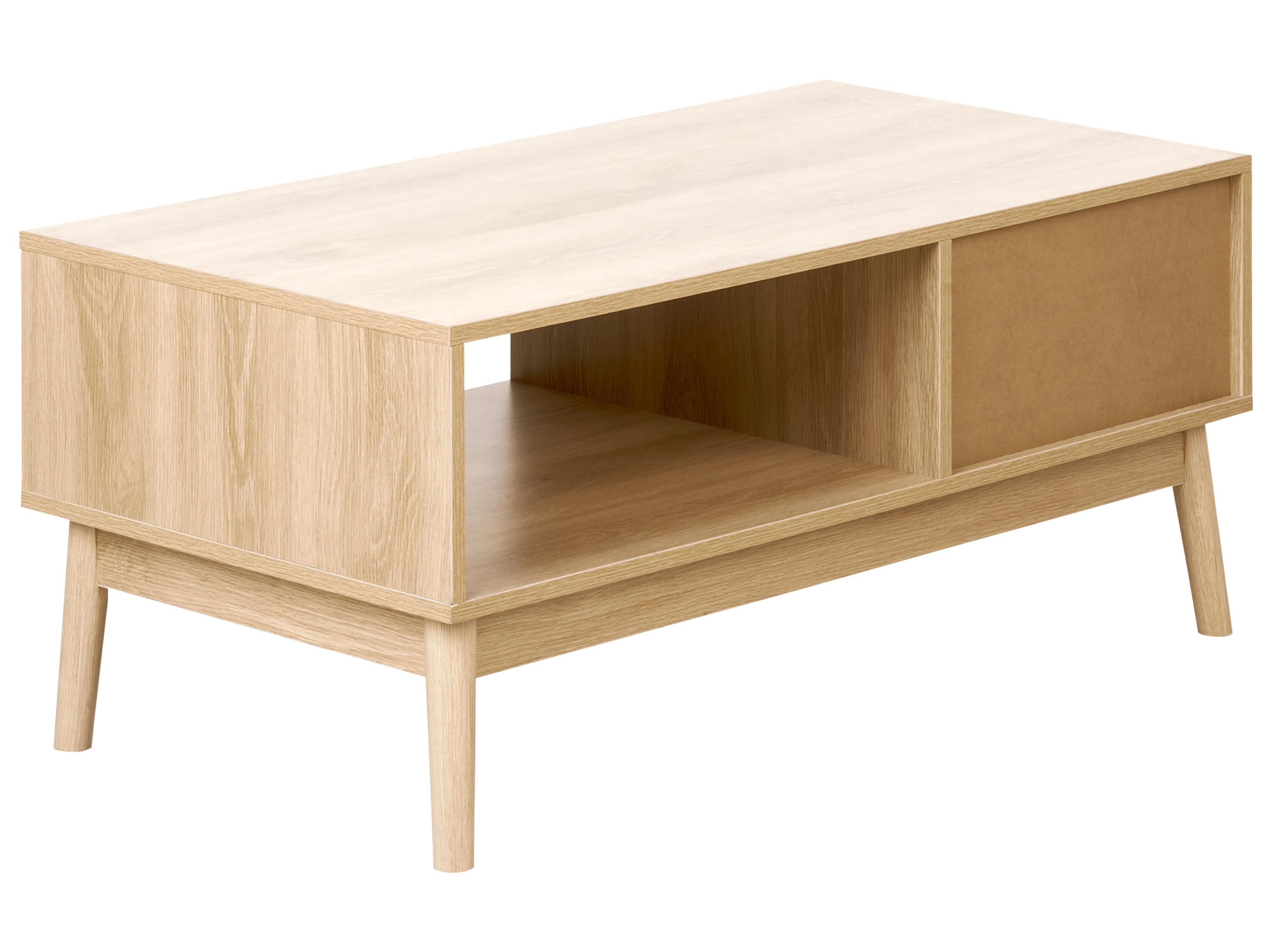 Salontafel LYNWOOD Lichtbruin met opbergruimte