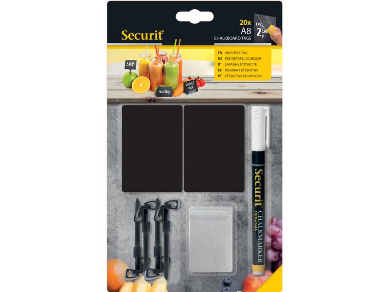 Securit Minikreidetafel A8 Set 29-teilig Kreidetafelset