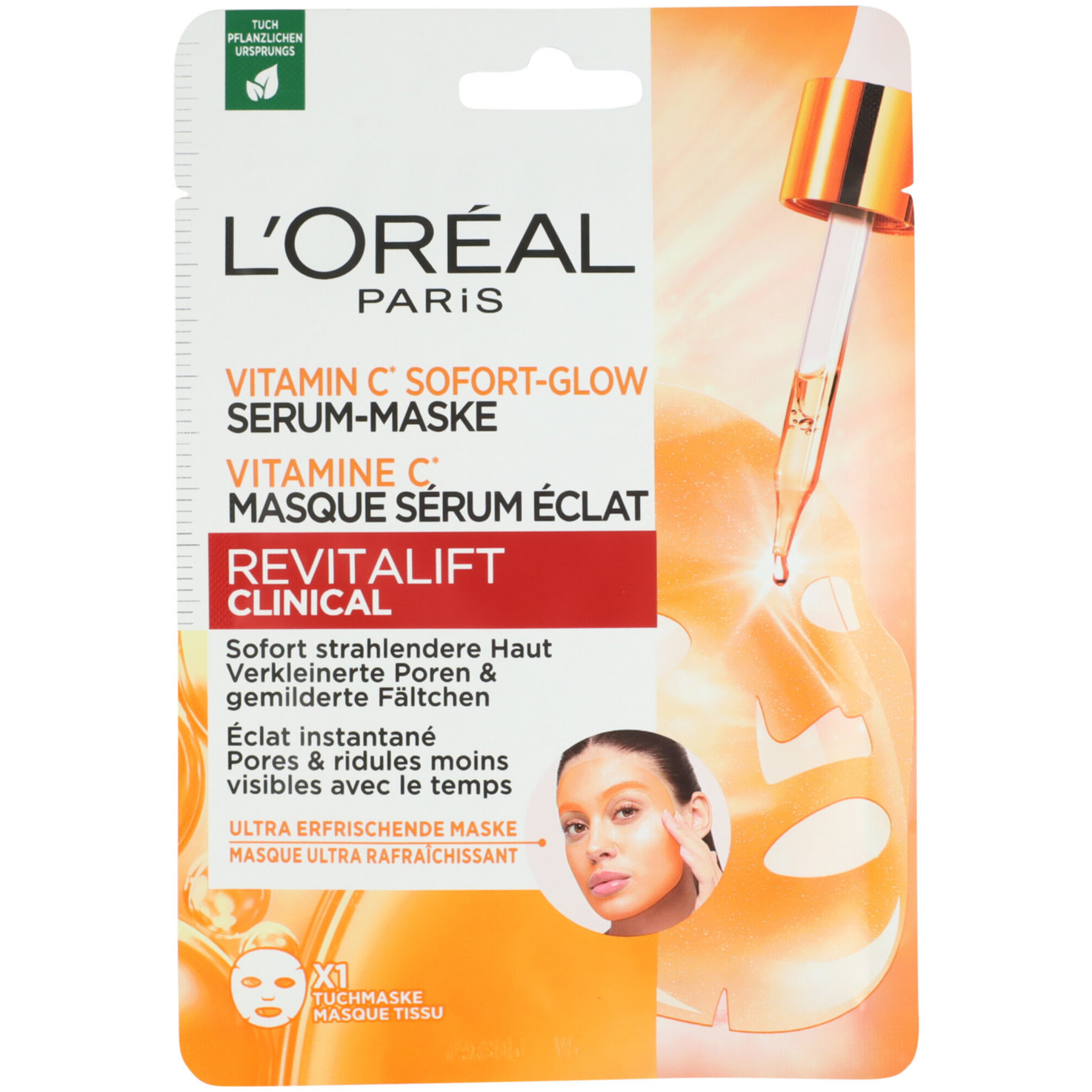 L'Oréal Paris Revitalift Clinical Vitamin C Sofort-Glow Serum-Maske