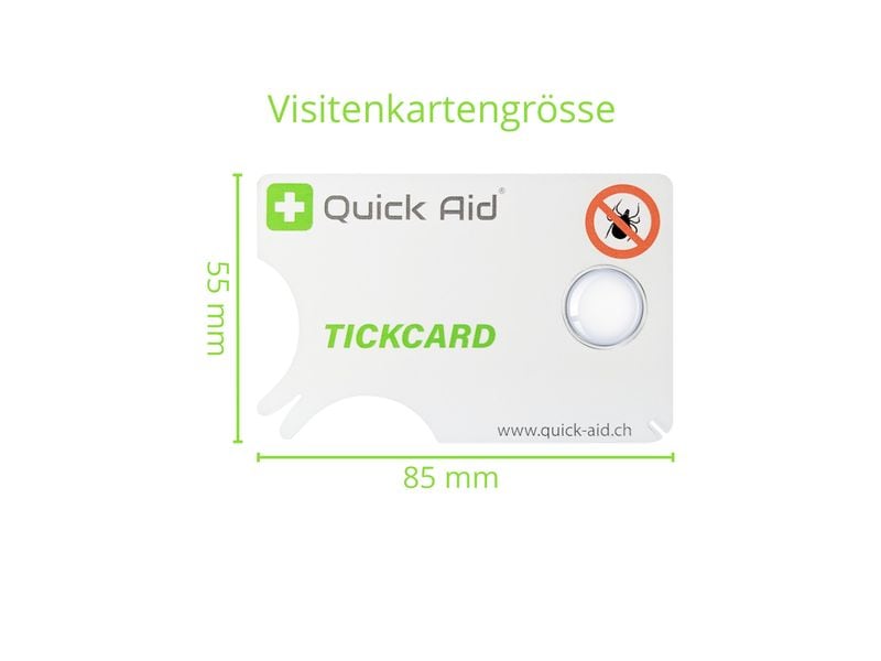 Quick Aid Zeckenkarte mit Lupe 1 Stück Mit Lupe für präzise Zeckenentfernung im Visitenkartenformat