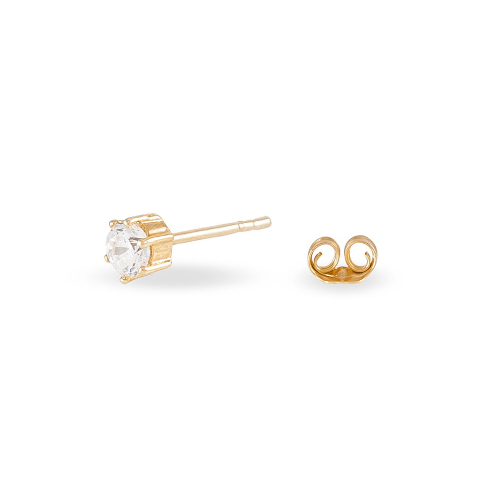 Boucles D'oreilles Puces Yléna Plaqué Or Jaune Oxyde De Zirconium