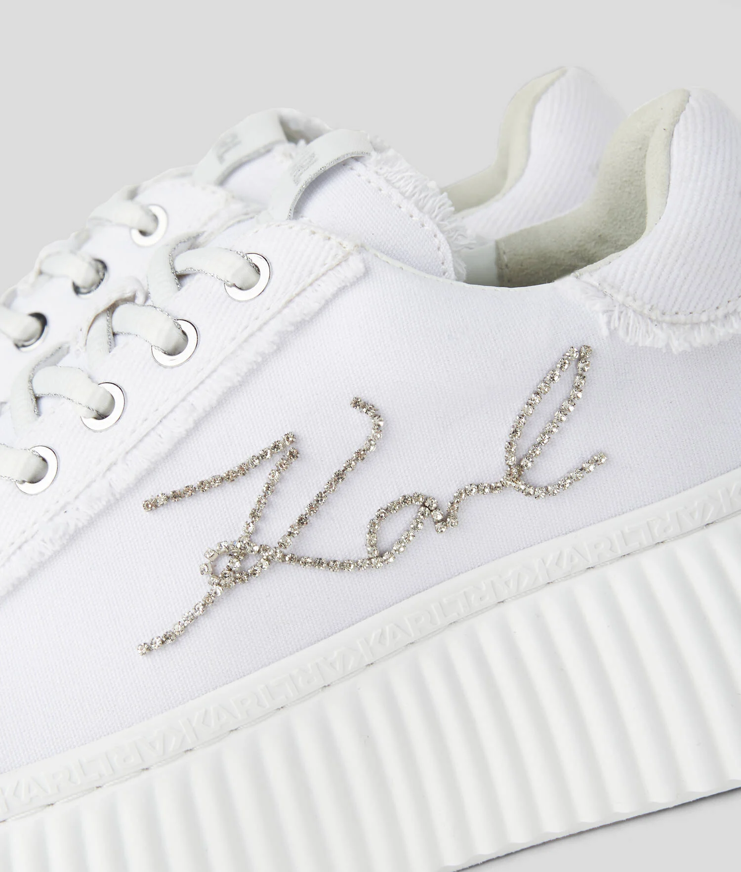 BASKETS DENIM KREEPER - Blanc/Argent