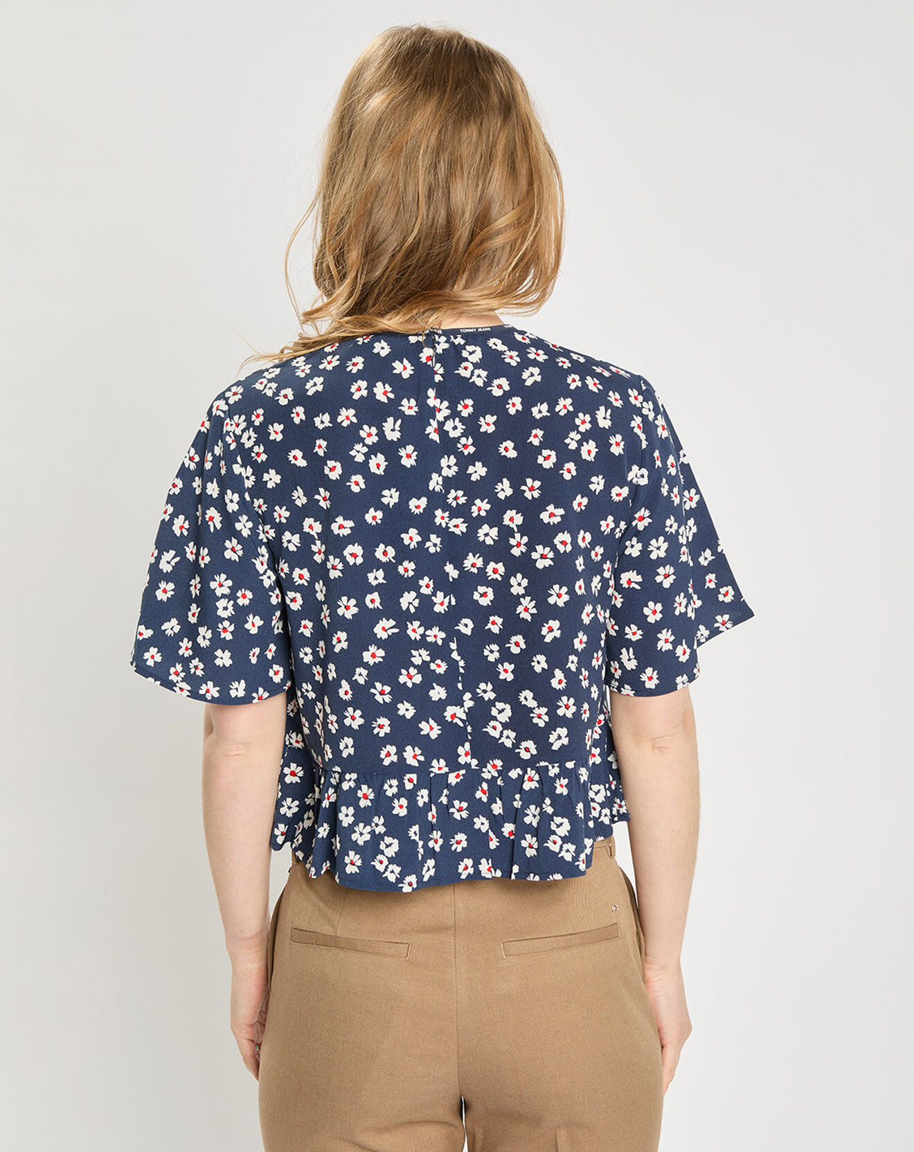 Tommy Jeans Blouse imprimée Fleurs bleu marine