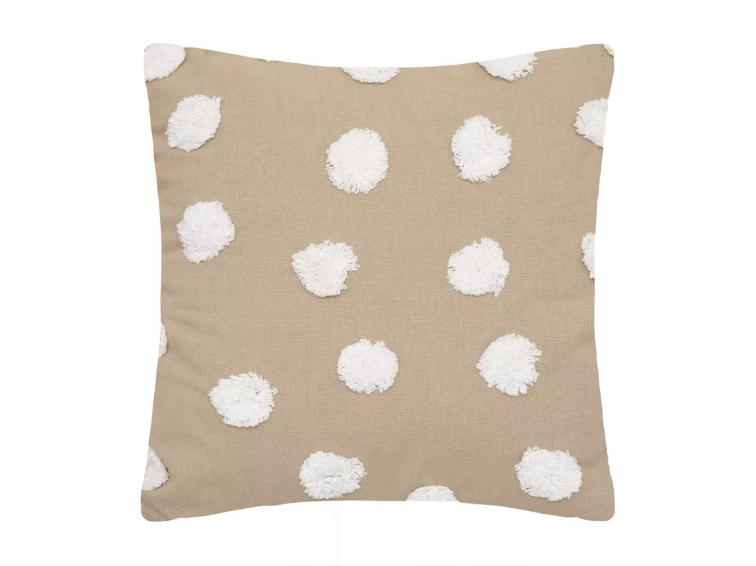 Coussin en Coton tufté de pompons 40 x 40 cm