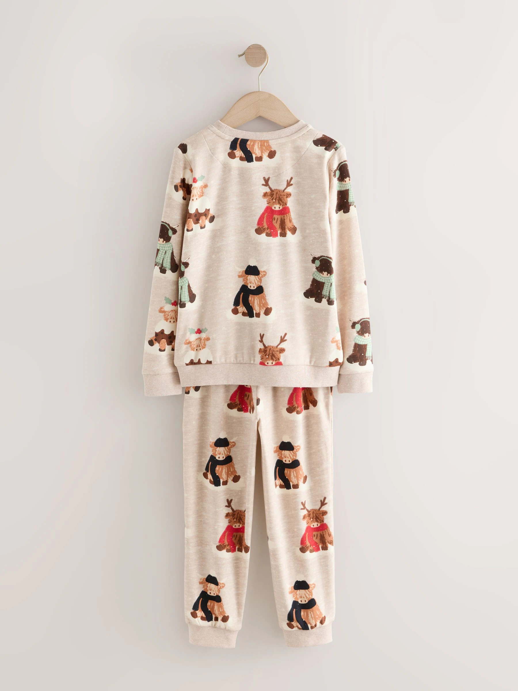 Havermout Hamish The Highland Cow - Matching Family Kerstmis Behaaglijke Pyjama's met Lange Mouwen (9mnd-16jr)