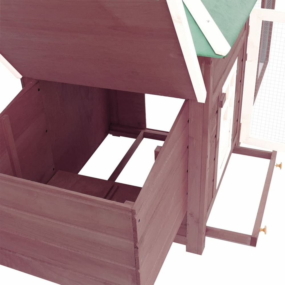 Poulailler avec nichoir 193 x 68 x 104 cm bois de sapin massif moka