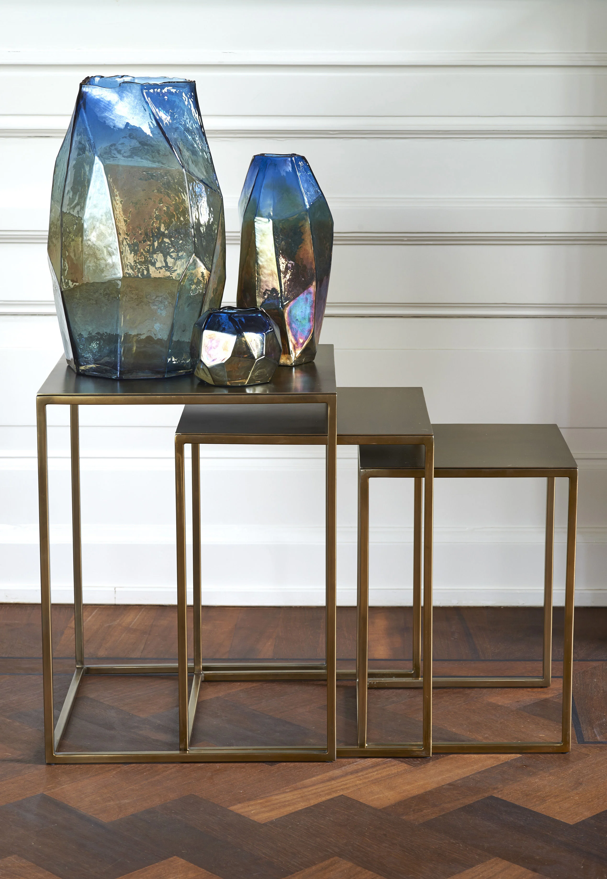 GRAPHIC LUSTER MEDIUM - Vase verre | Bleu