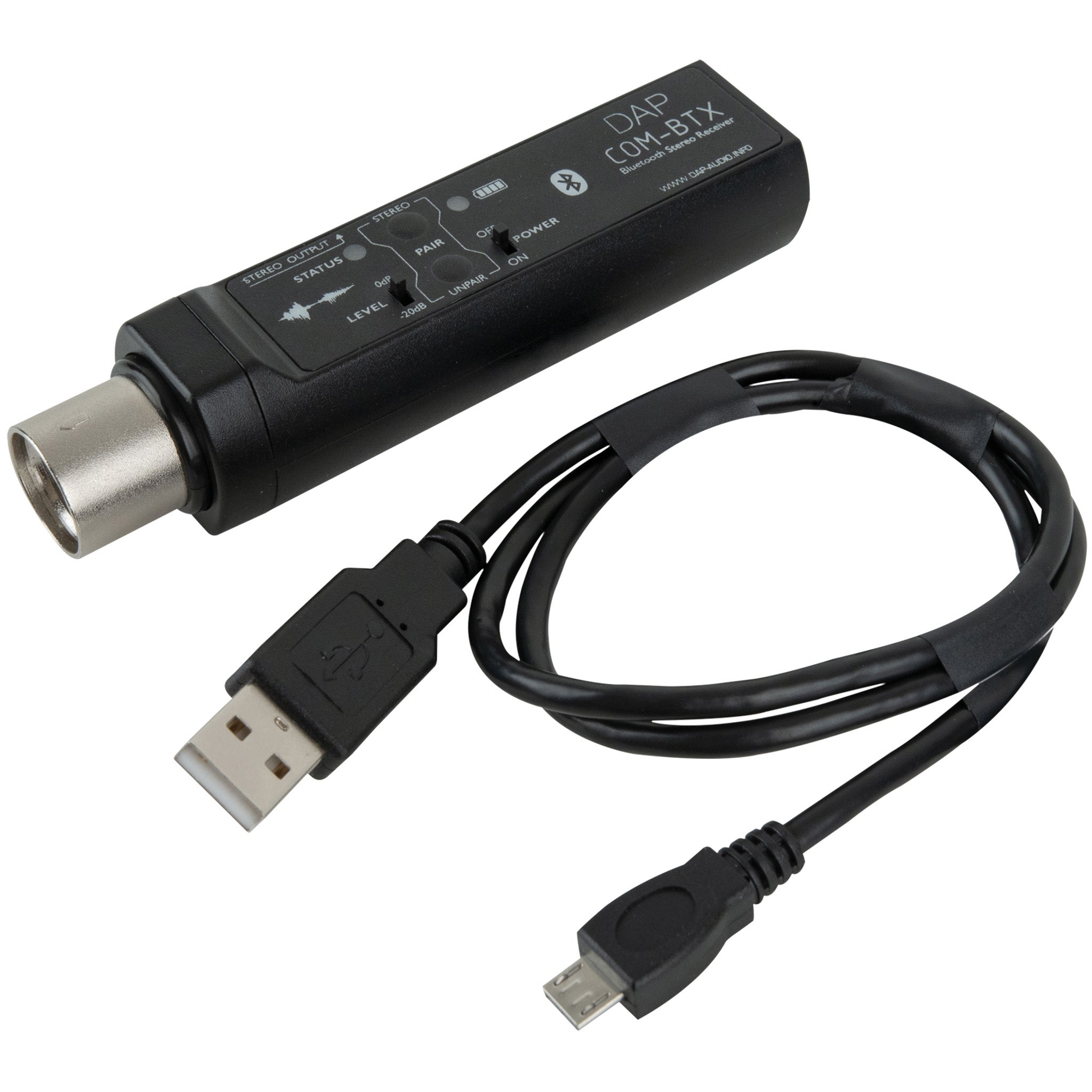 DAP COM-BTX Bluetooth audio ontvanger, mini-jack en XLR