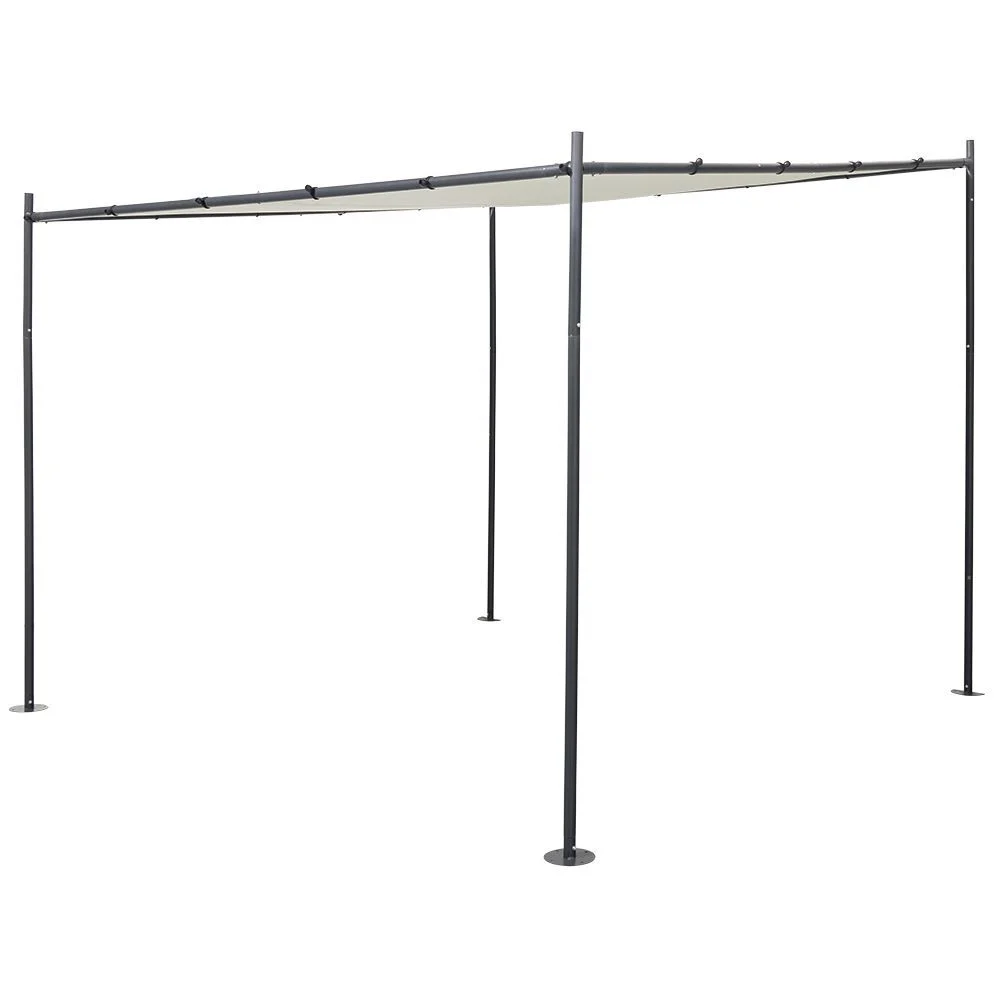 Tonnelle adossée Guethary gris et beige 298x298xH250cm