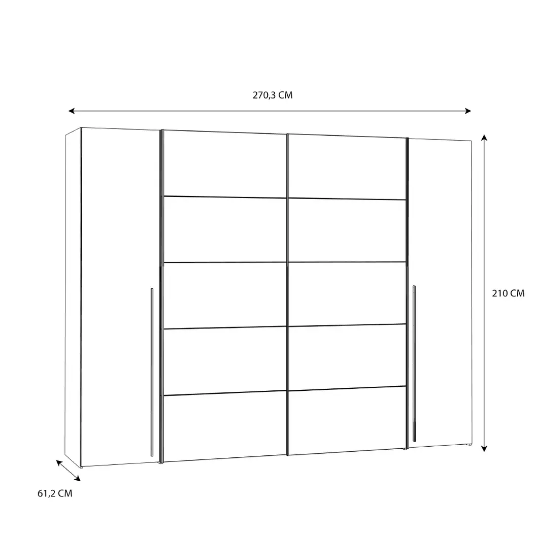 Schwebetürenschrank Narago 270 x 210 cm