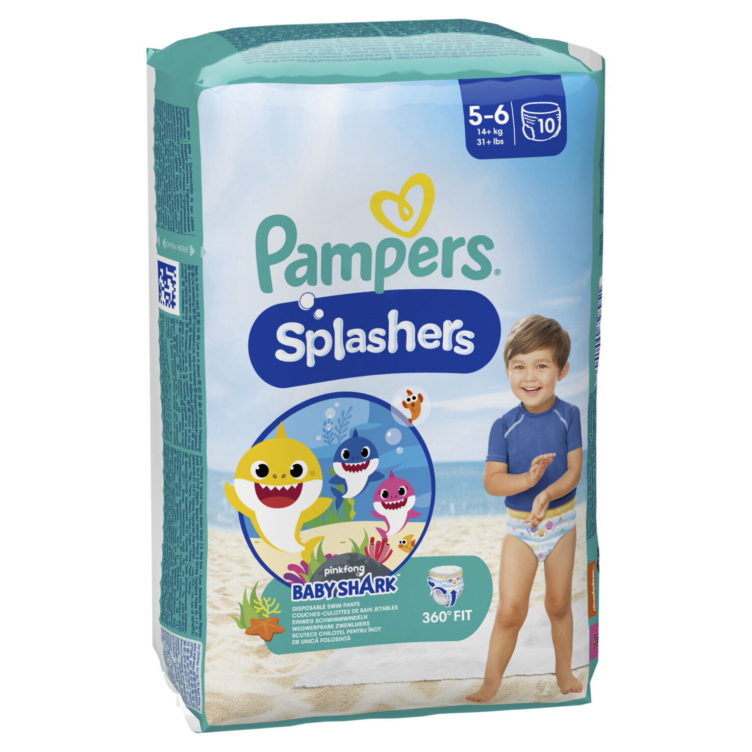 Pampers Badewindeln Splashers Grösse 5-6, 14kg+, 10 Stück