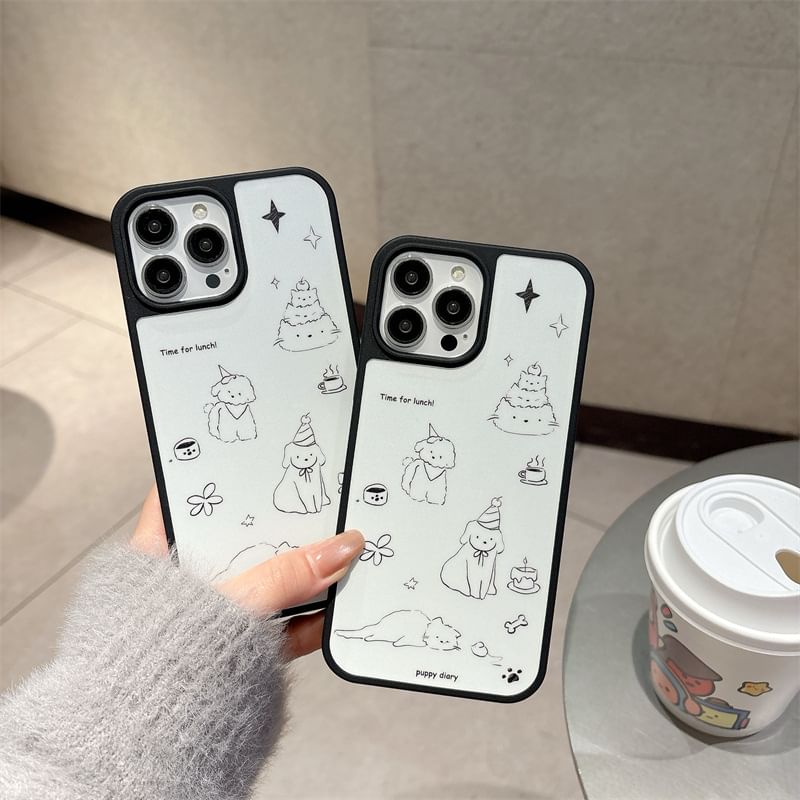 Fonekase - Hondenhoesje - Apple iPhone 16 Pro Max / 16 Pro / 16 Plus / 16 / 15 Pro Max / 15 Pro / 15 Plus / 15 / 14 Pro Max / 14 Pro / 14 Plus / 14 / SE / 13 Pro Max / 13 Pro / 13