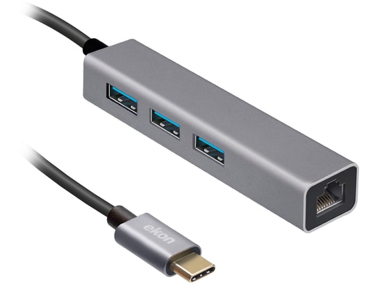 EKON - Hub USB USB-C avec 3 ports USB-A + RJ45