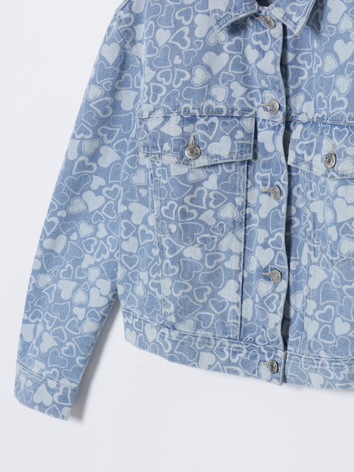 Jaqueta jeans estampada - Índigo