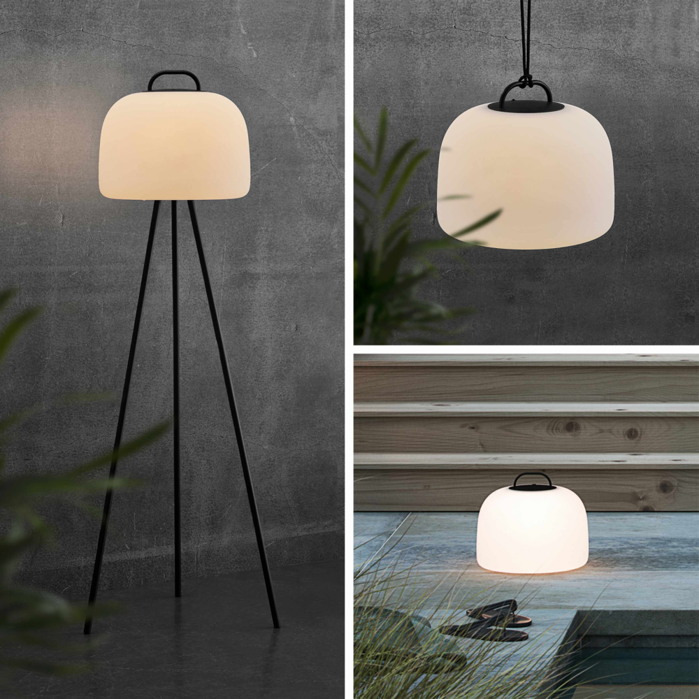 Lampe extérieure led 3 en 1 – tripada xl– lampe extérieure en plastique. Ø36cm rechargeable. À suspendre. Avec trépied 1m et corde