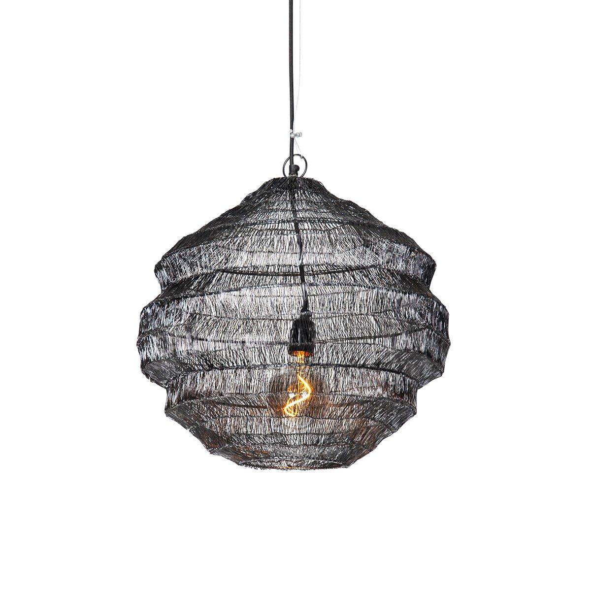 Oosterse hanglamp zwart 45 cm x 40 cm - Vadi
