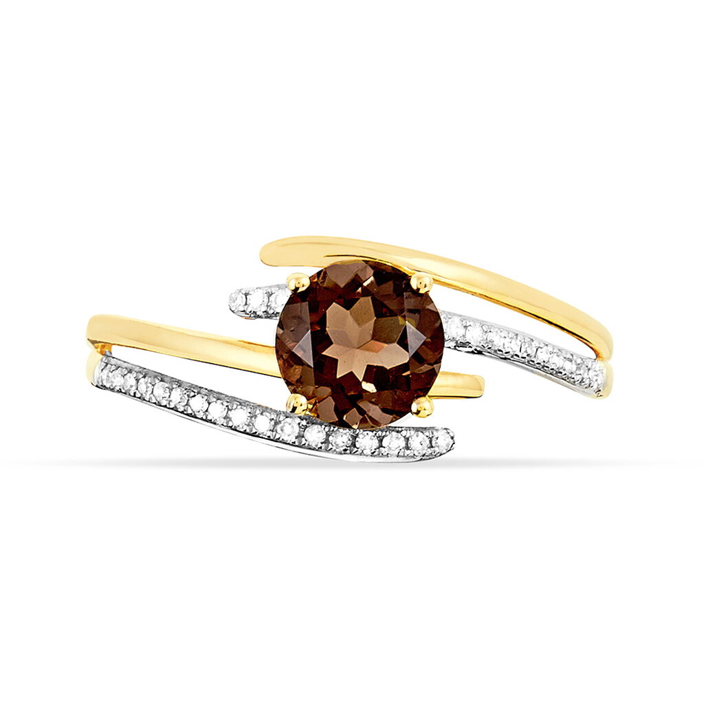 Bague Rehanne Or Jaune Quartz Et Diamant