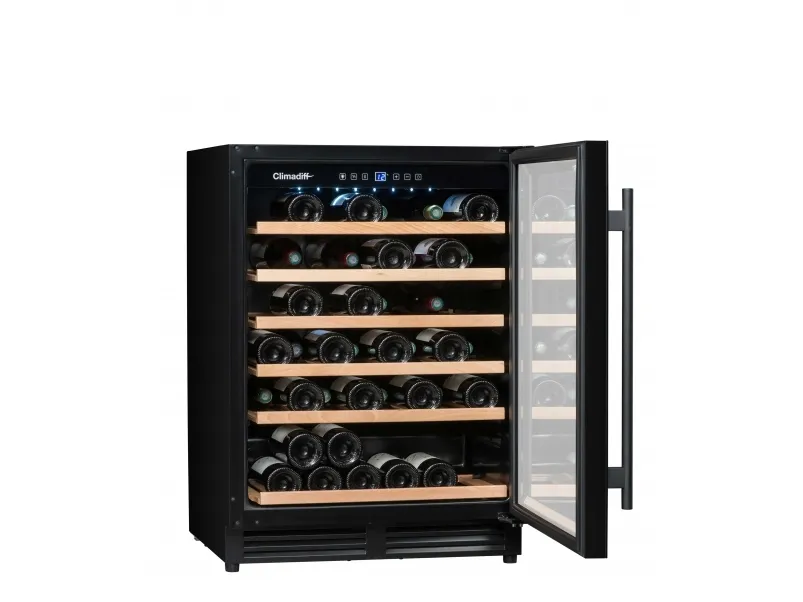 Climadiff CBU51S2B, Vin køleboks, Indbygget, 51 flaske(r), 120 W, F, Sort