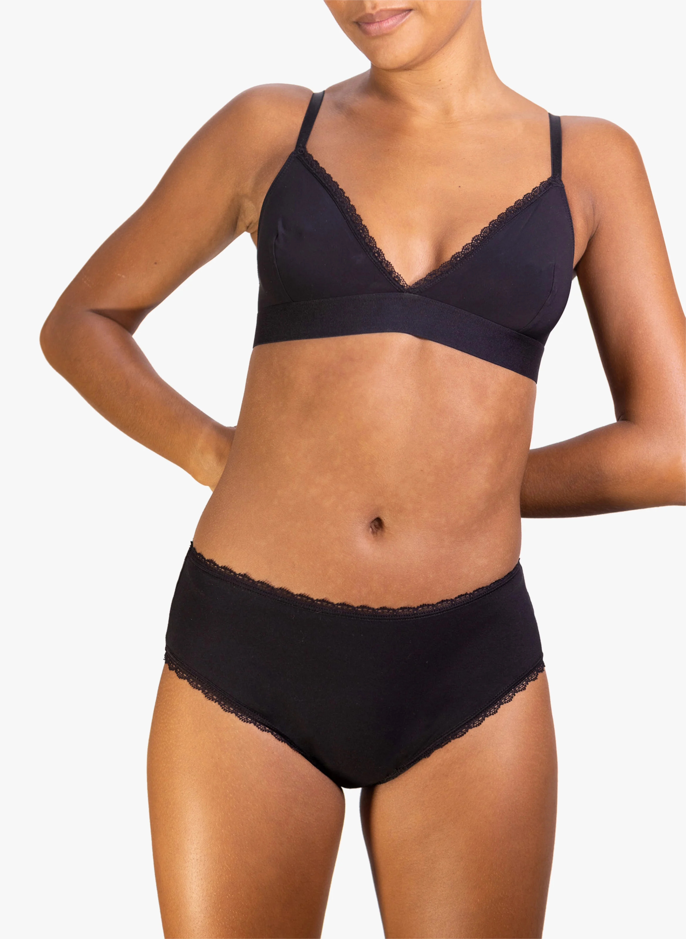 CALLIE - Culotte menstruelle flux abondant en coton biologique | Noir