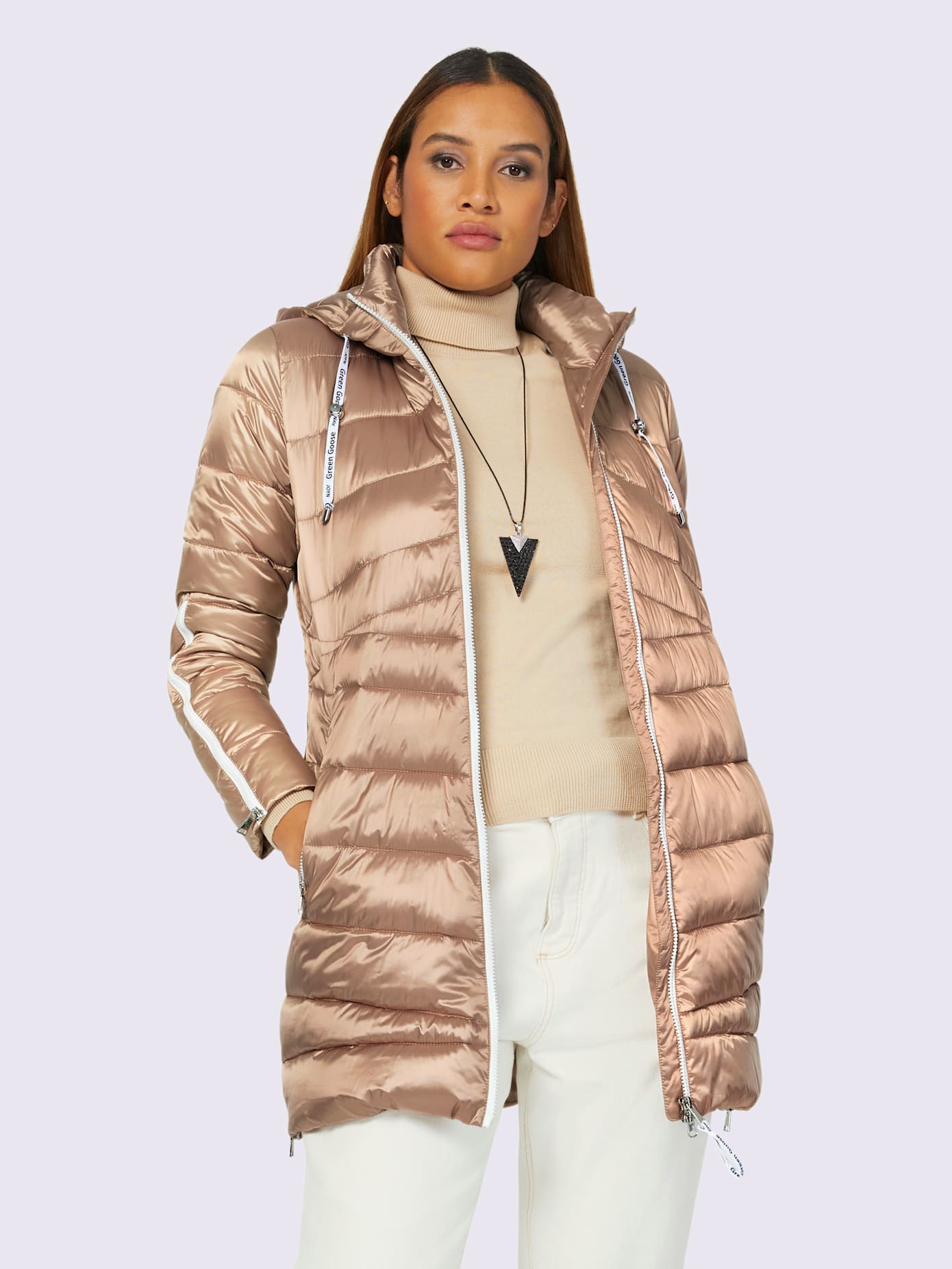 Veste longue col montant chaud