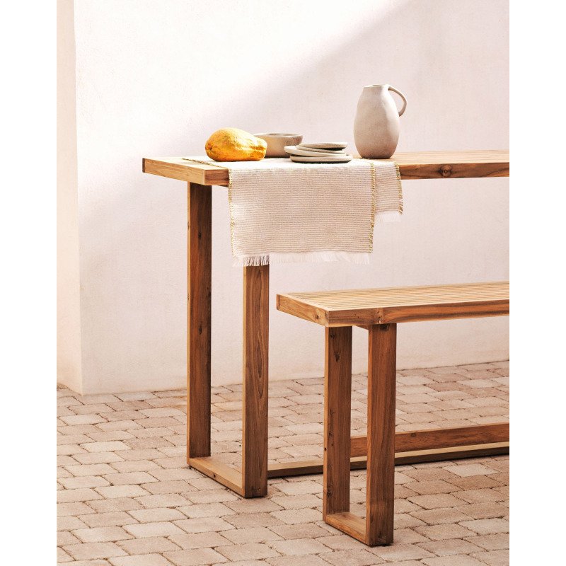 Table d'extérieur haute Canadell - bois de teck massif recyclé