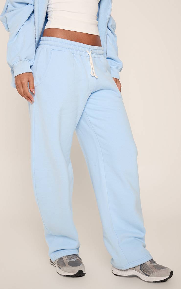 Bleu Clair Jogging Jambes Barrel Avec Cordon De Serrage Contrasté
