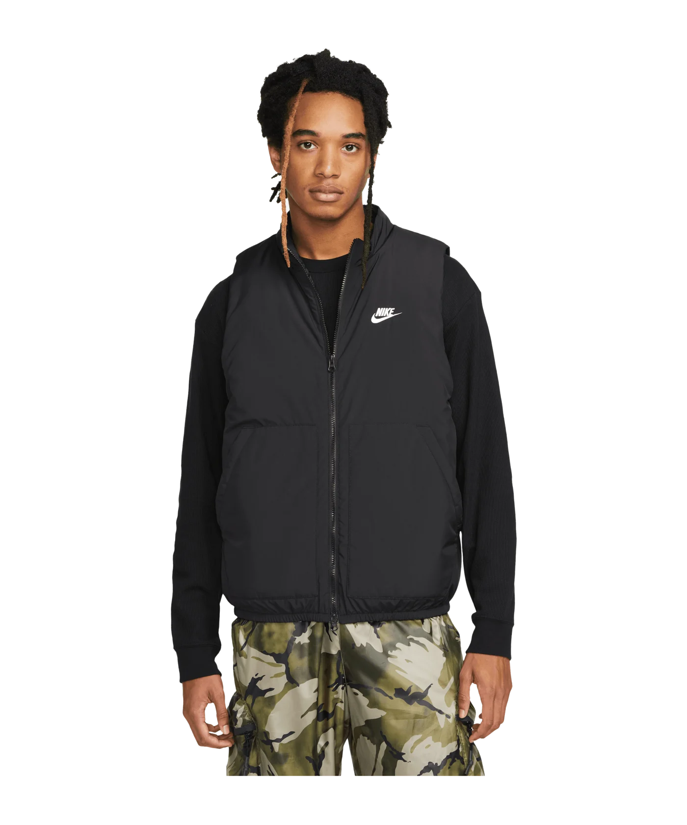 Nike Club Woven Weste Schwarz Weiss F010