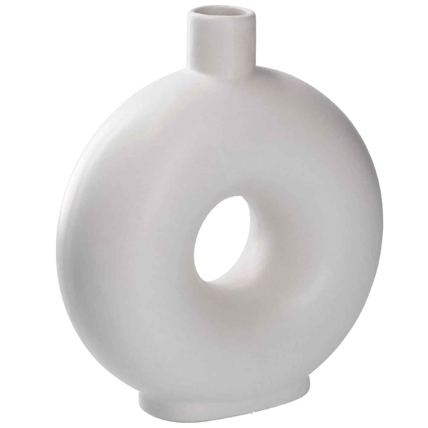 Vase Loch, weiß, 20 cm