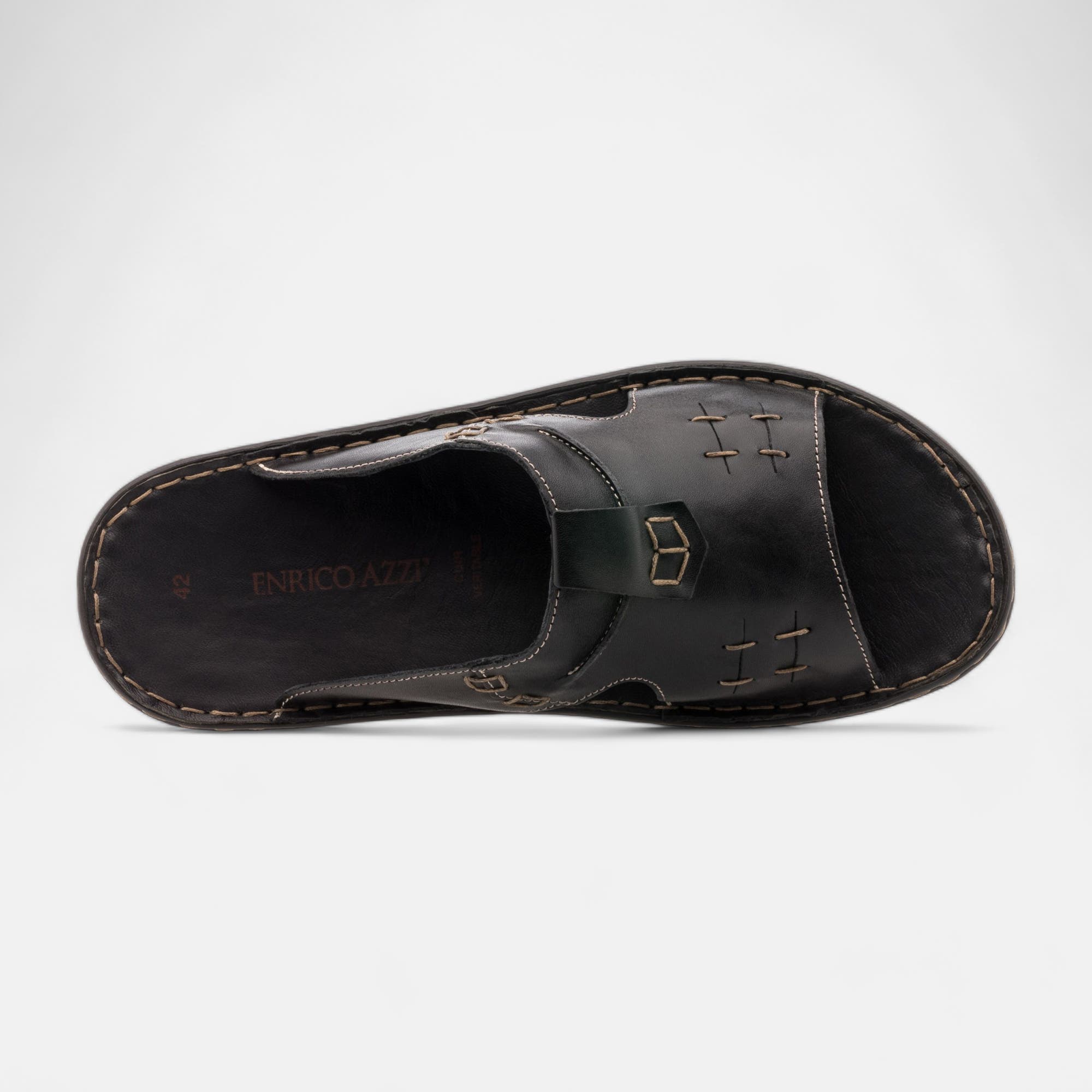 Mules Homme en cuir noir