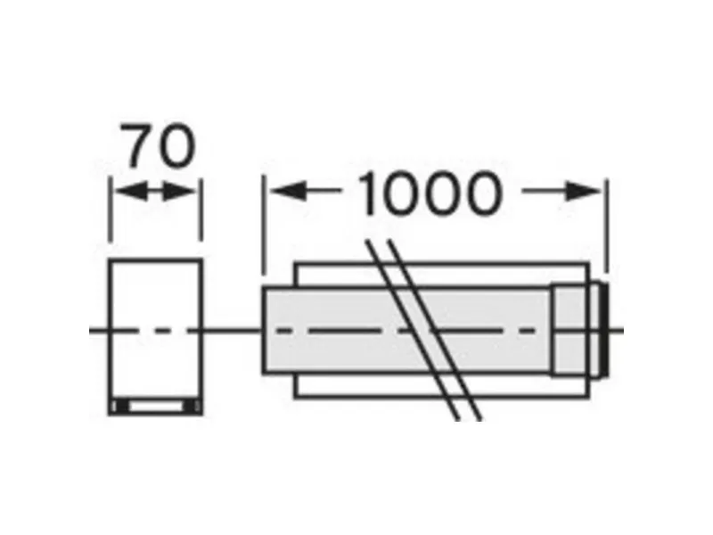 Vaillant EcoTEC forlængerrør 1,0 meter 80/125 mm
