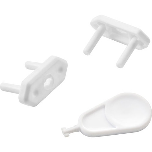 Cache- prise avec clé - blanc - lot de 6