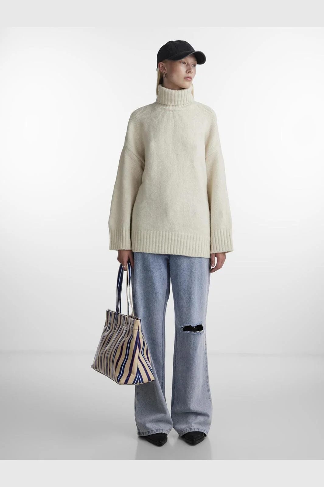 Pieces Pcnancy Ls Loose Roll Neck Knit 4264157 birch