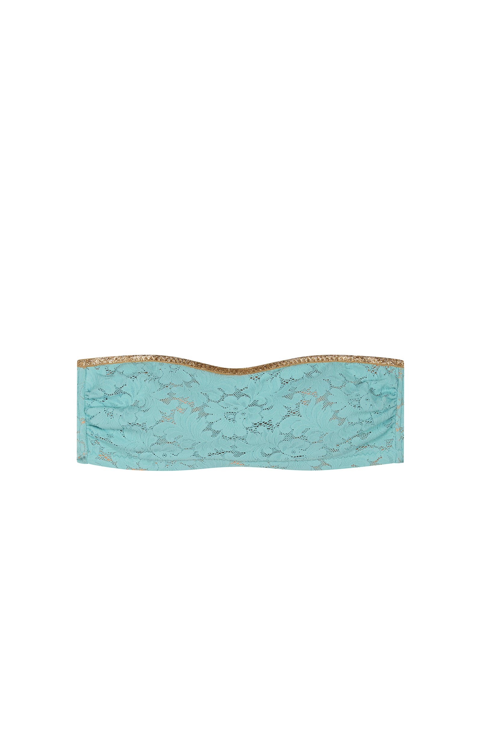 aly Soutien-gorge bandeau aqua en dentelle et lurex Aqua