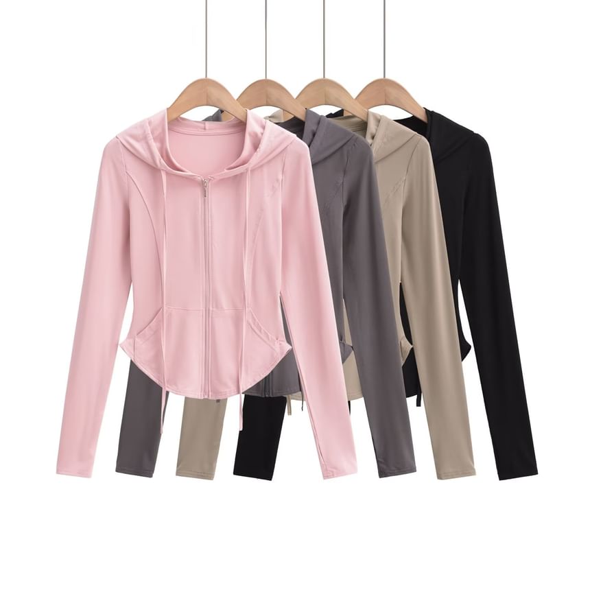 Bazer - Effen hoodie met rits / Broek met wijde pijpen en elastische taille