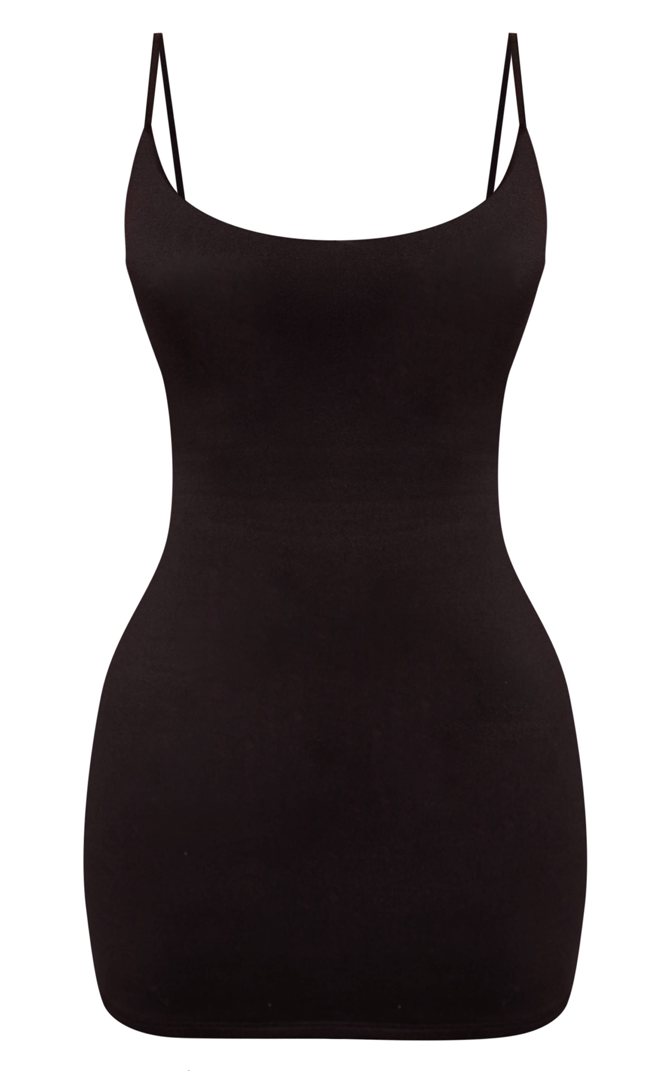 Noir Robe Moulante À Bretelles En Jersey Doux Petite