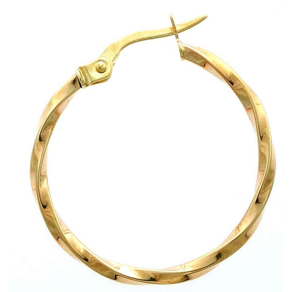 Créoles Brillaxis torsadées or jaune 9 carats 20mm
