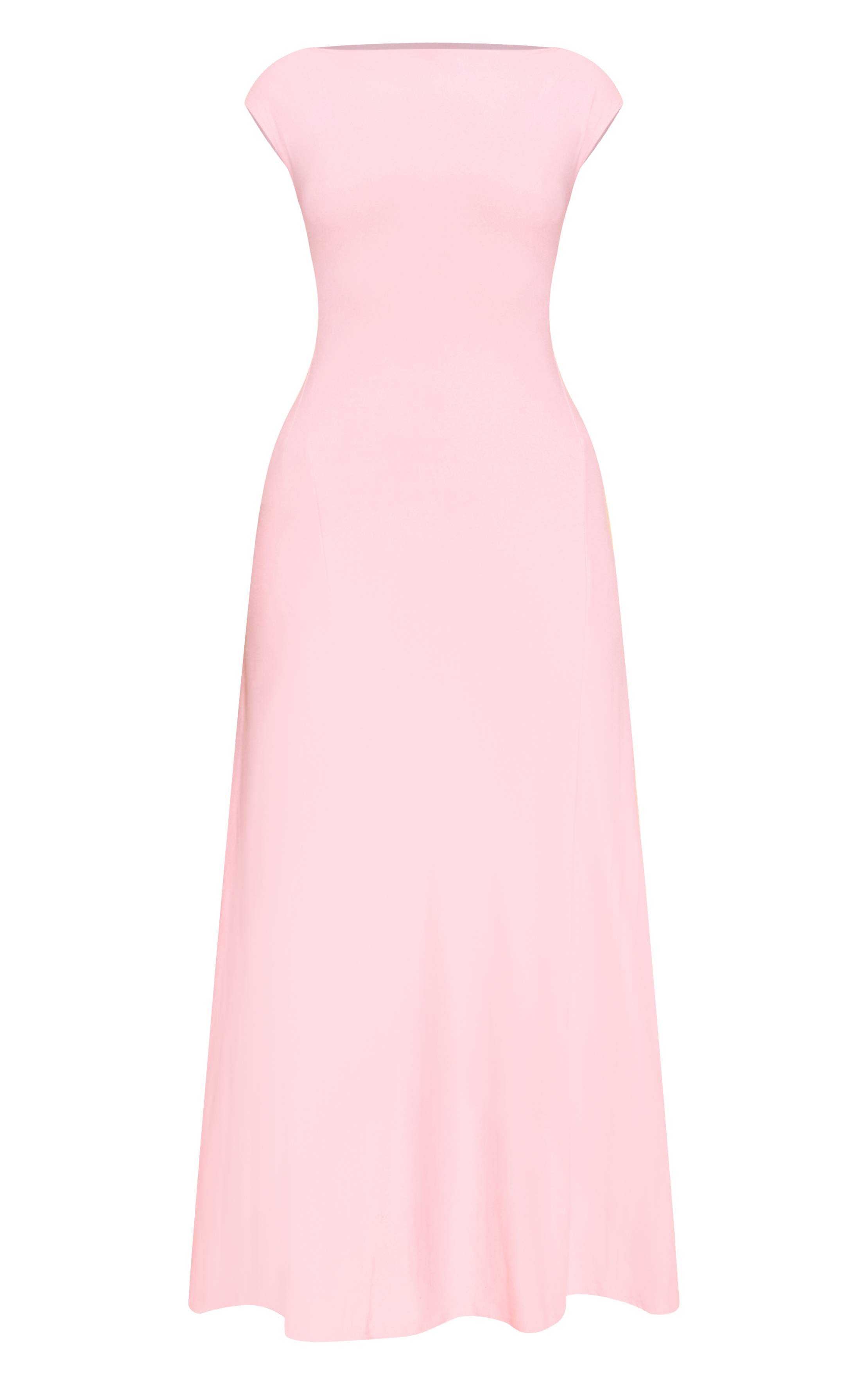 Rose Robe Longue Fluide Asymétrique À Panneaux