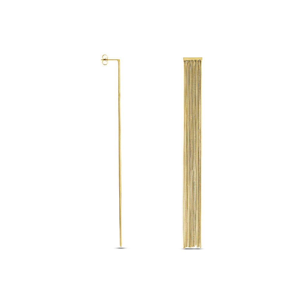 Boucles D'oreilles Pendantes Josephine Acier Doré