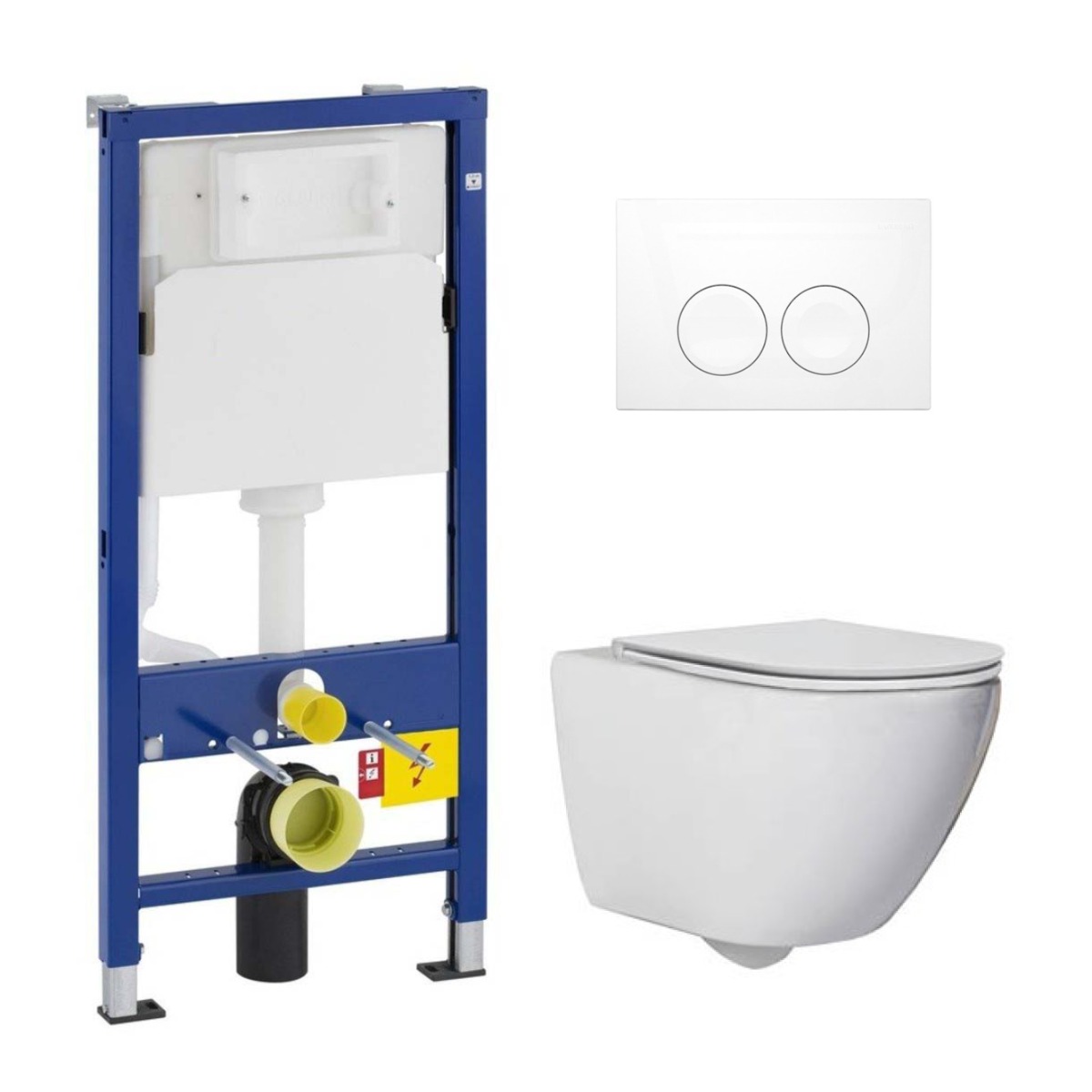 Geberit UP100 toiletset met Saniclear Jama Compact randloos toilet en softclose zitting