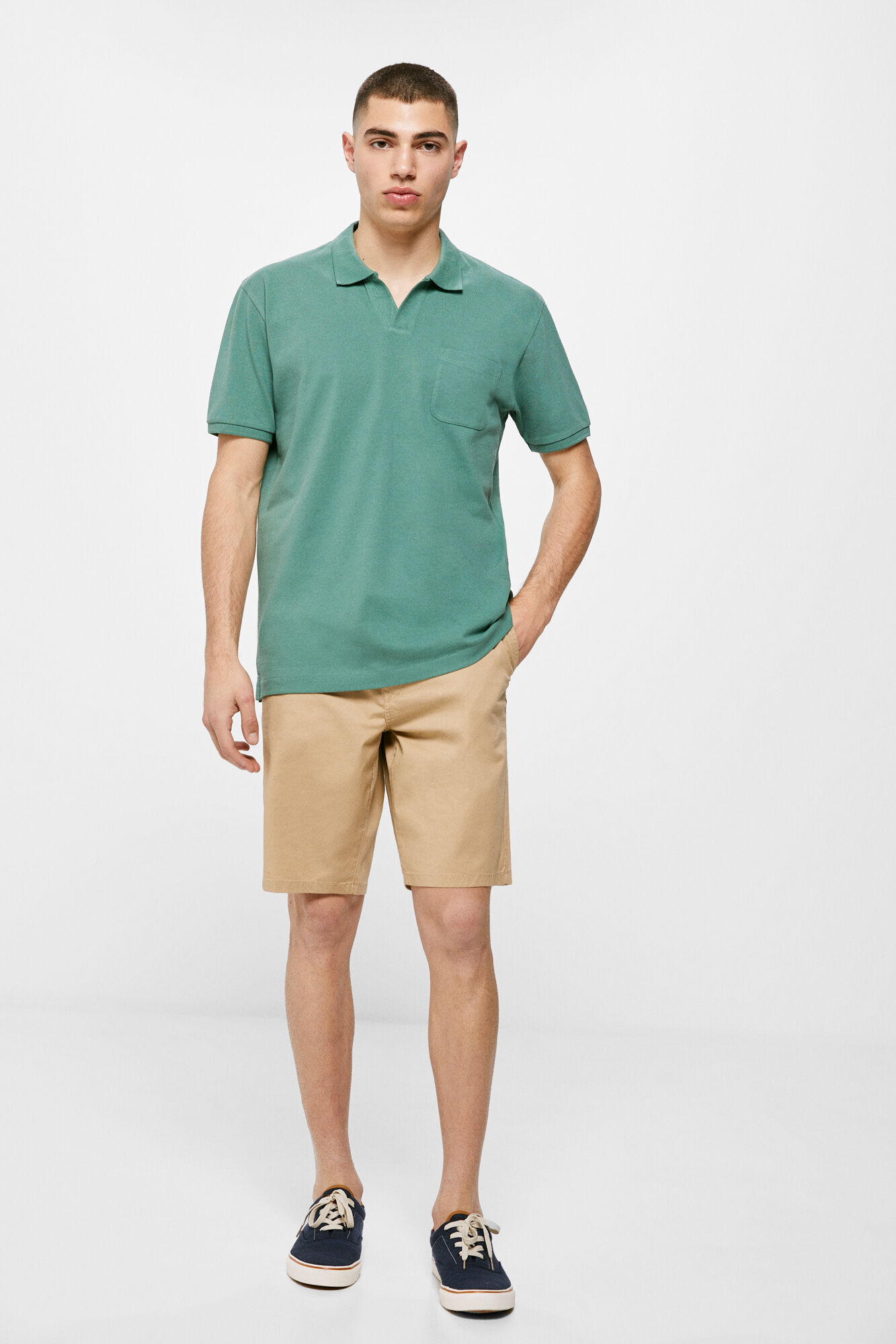 Cuello resort polo piqué - verde