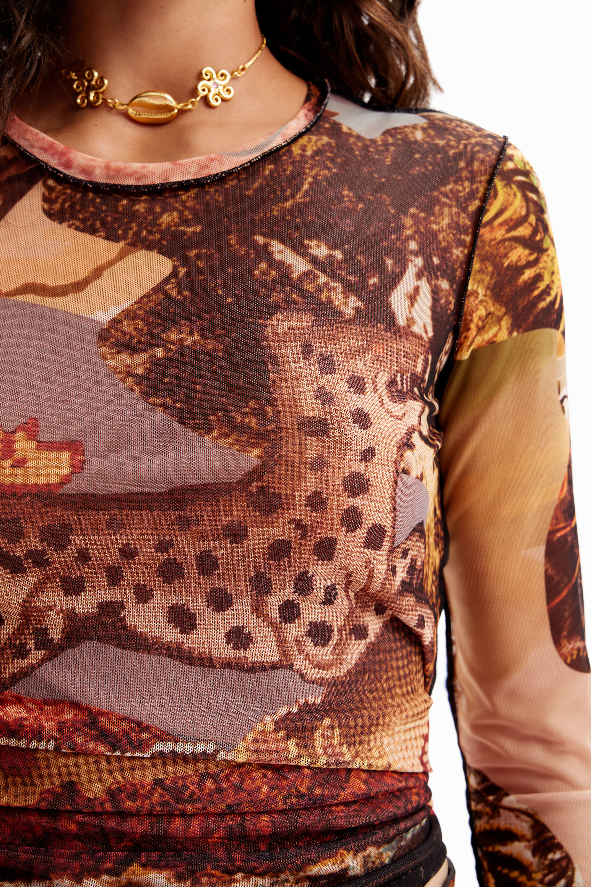 T-shirt ajusté tulle tapisserie