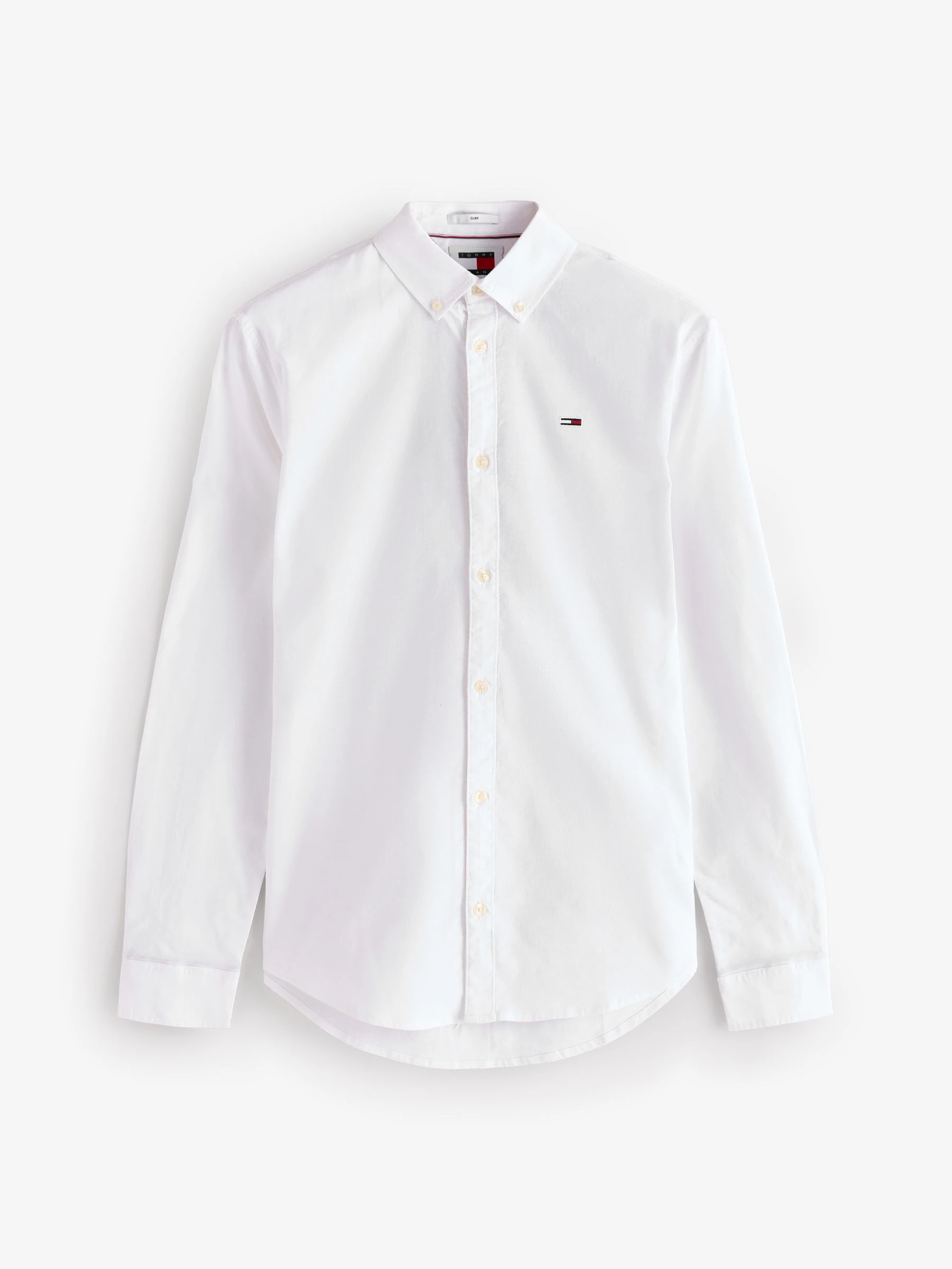 Wit - Tommy Jeans Slim Stretch Oxford Shirt