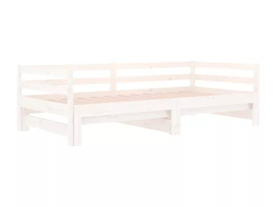 Lit coulissant Blanc 2x(80x200) cm Bois de pin massif