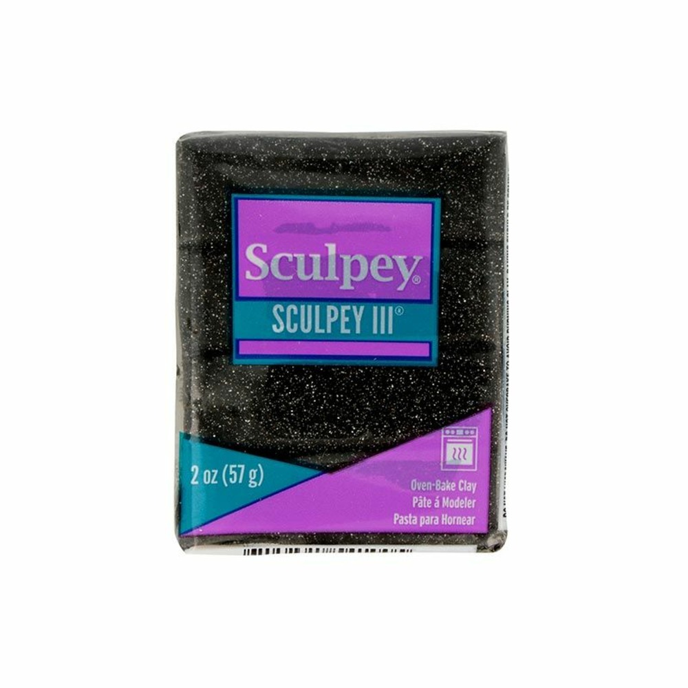 Pâte polymère sculpey 57 g - noir pailleté