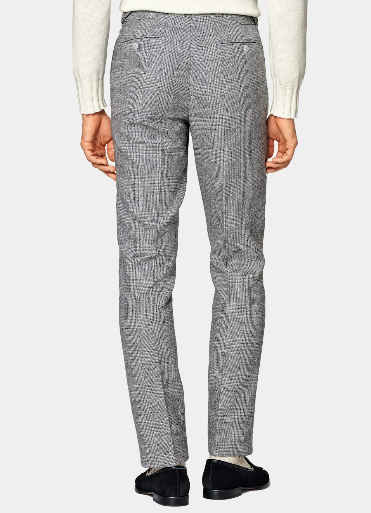 Costume Havana coupe Tailored gris clair à carreaux