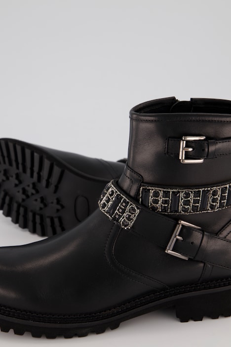 Leder-Boots, Biker-Look, Nieten, Nappaleder, Weite H