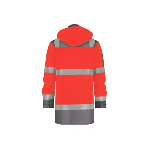 DASSY ® LIMASOL (500132) PARKA MED HØJ SYNLIGHED rød og grå