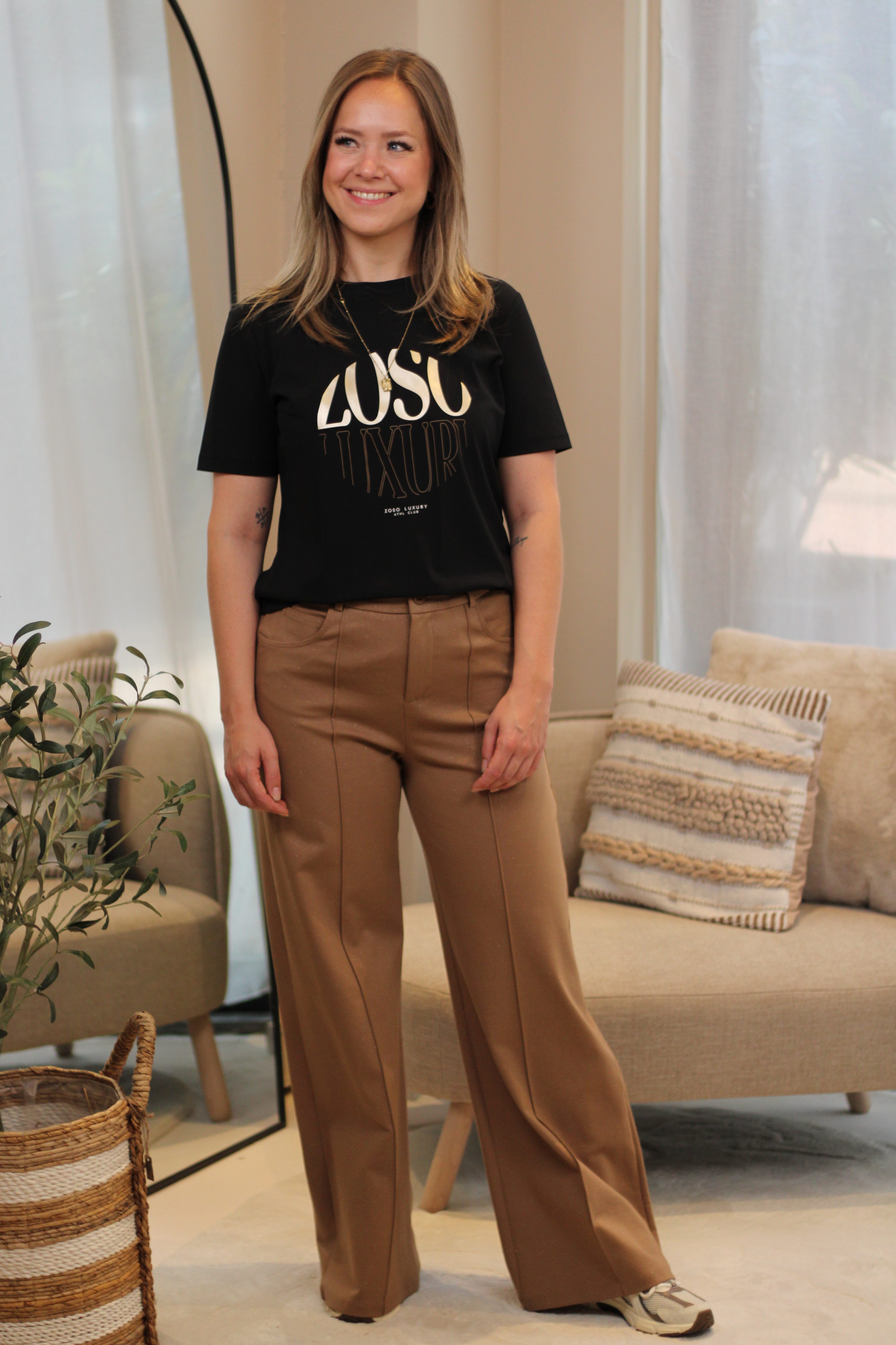 Zoso - Nina Fancy Glitter Pants - Camel